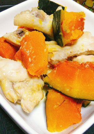 手羽元とかぼちゃの塩麹煮-レシピのメイン写真