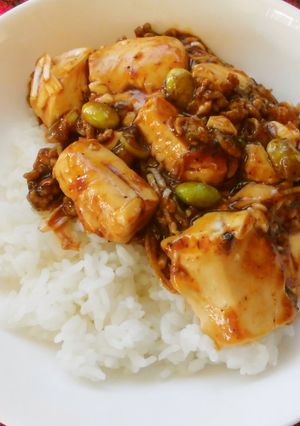 クックドゥで一人分の麻婆豆腐丼♪-レシピのメイン写真