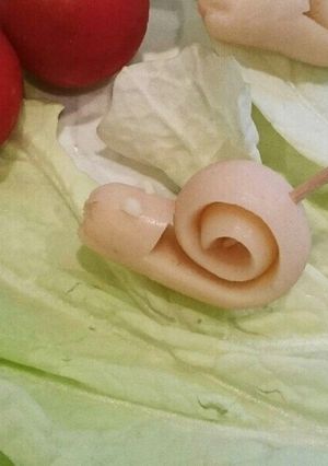 魚肉ソーセージ飾り　かたつむり♪-レシピのメイン写真