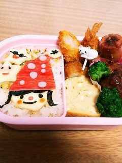 今日のキャラ弁12/14(サンタの女の子-レシピのメイン写真