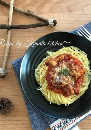 簡単 チキンカチャトーラ風トマトパスタ-レシピのメイン写真