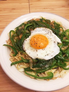 湯葉とピーマンの餡かけ焼きそば-レシピのメイン写真