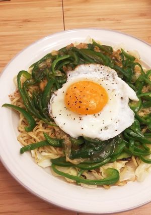湯葉とピーマンの餡かけ焼きそば-レシピのメイン写真