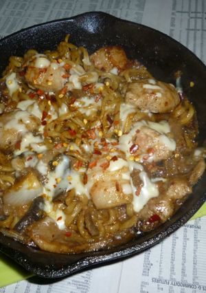 豚ロース＋きのこミックスの太麺焼きそば-レシピのメイン写真