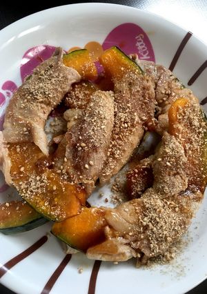 簡単！カボチャの豚肉巻き♡甘辛ごま味♪-レシピのメイン写真