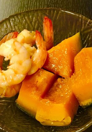 海老＆かぼちゃ煮-レシピのメイン写真