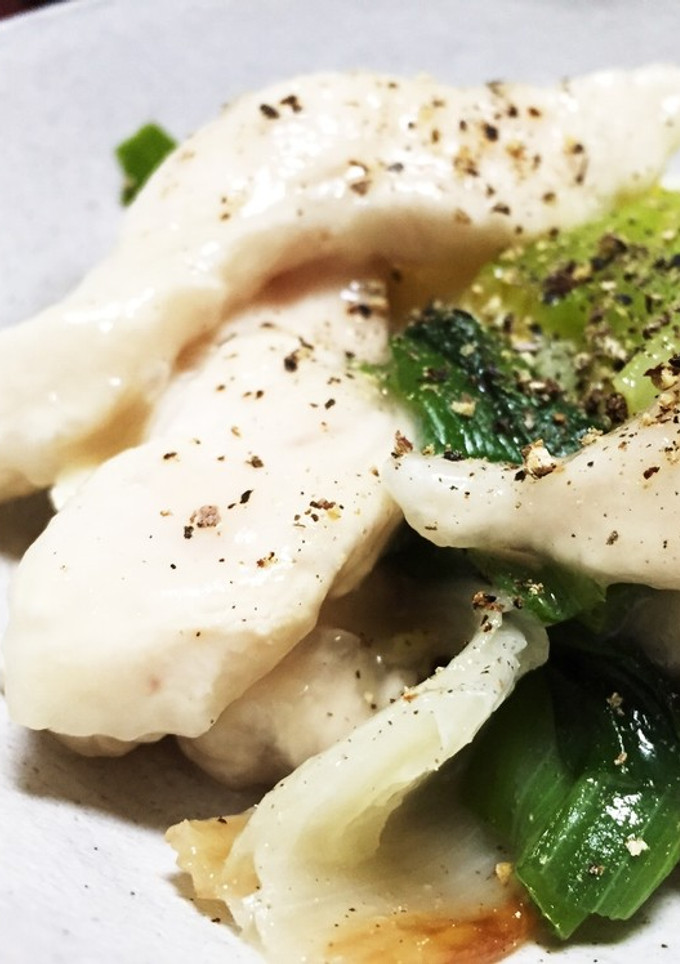 つるるん鶏ムネ肉と長葱の炒め物-レシピのメイン写真