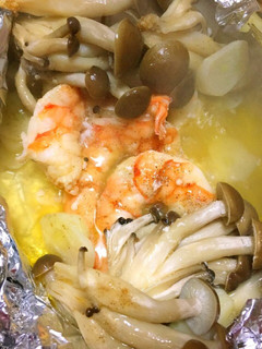 ばり簡単!海老ときのこのホイル焼き-レシピのメイン写真