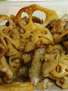 レンコンと豚こまのカレー炒め-レシピのメイン写真