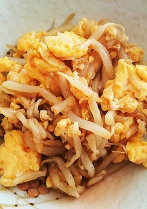 簡単！節約！焼肉のタレでもやし卵炒め-レシピのメイン写真
