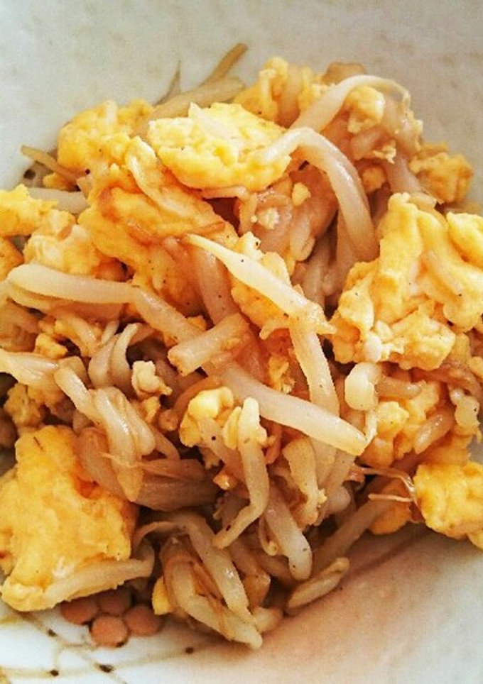簡単！節約！焼肉のタレでもやし卵炒め-レシピのメイン写真
