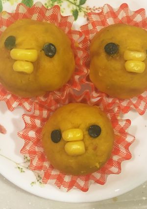 冷凍かぼちゃでキャラ弁 ひよこちゃん-レシピのメイン写真