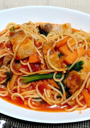 豚肉と野菜のトマトパスタ-レシピのメイン写真