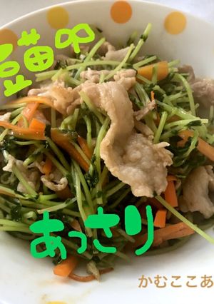 さくっとできる豆苗彩り炒め！-レシピのメイン写真