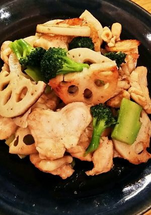 鶏むねとレンコンの甘辛炒め-レシピのメイン写真