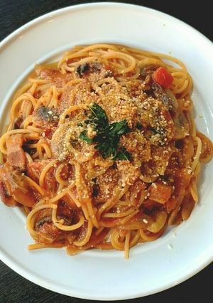 ズボラ飯♡ワンパン！トマトパスタ♪-レシピのメイン写真