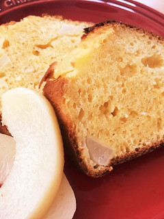簡単HMを使った桃のパウンドケーキ!-レシピのメイン写真