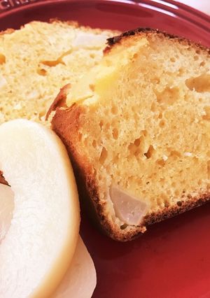 簡単HMを使った桃のパウンドケーキ！-レシピのメイン写真