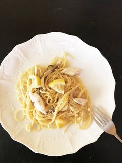 鶏肉と舞茸のレモンバターパスタ♪-レシピのメイン写真