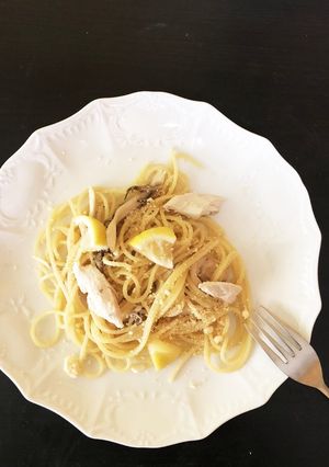鶏肉と舞茸のレモンバターパスタ♪-レシピのメイン写真