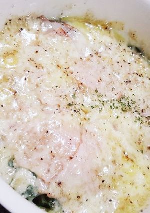 ほうれん草とハムのグラタン風-レシピのメイン写真