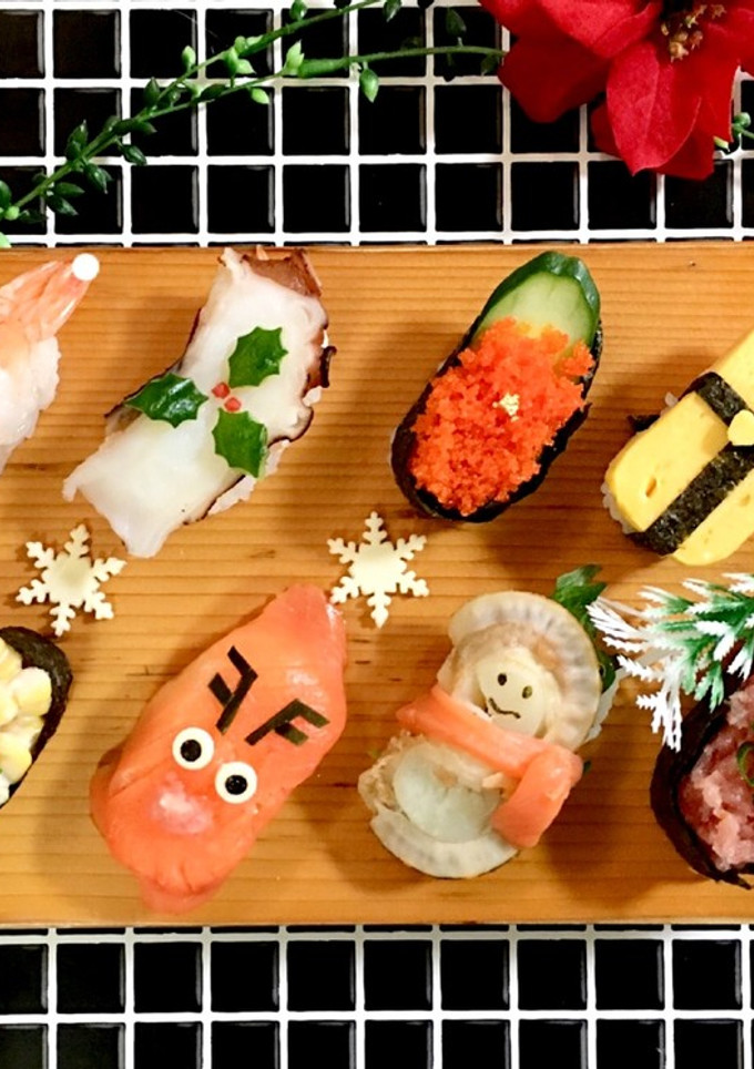 簡単 クリスマス☆握り寿司-レシピのメイン写真