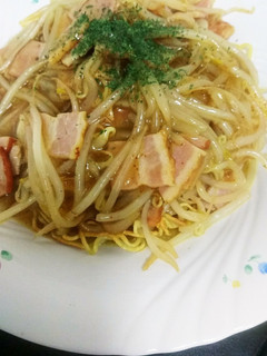 ベーコンともやしのカレーあんかけ焼きそば-レシピのメイン写真