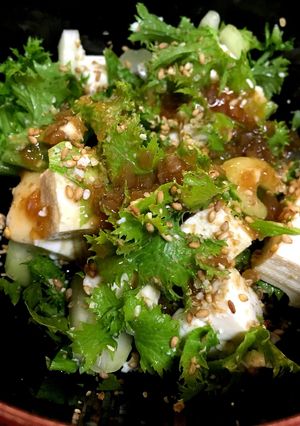 【簡単】セロリとわさび菜の豆腐サラダ-レシピのメイン写真