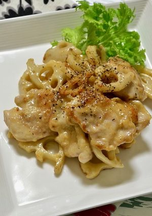 鶏ももとレンコンのマヨペッパーソテー-レシピのメイン写真
