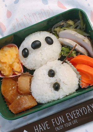 ふっつーの雪だるまさん弁当-レシピのメイン写真
