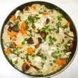 麦ご飯と茸鶏肉のピラフ♪簡単フライパンで