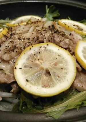 水菜とモヤシのレモン豚バラ蒸し-レシピのメイン写真