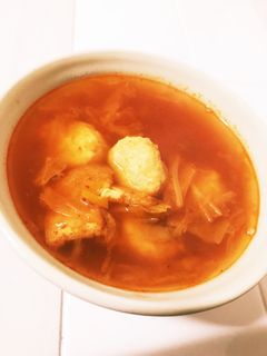 プチっと鍋で作る☆簡単キムチスープ-レシピのメイン写真