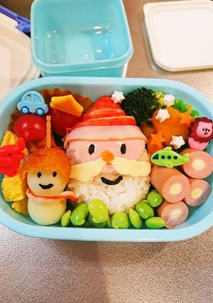 クリスマス！サンタクロースと雪だるま弁当-レシピのメイン写真