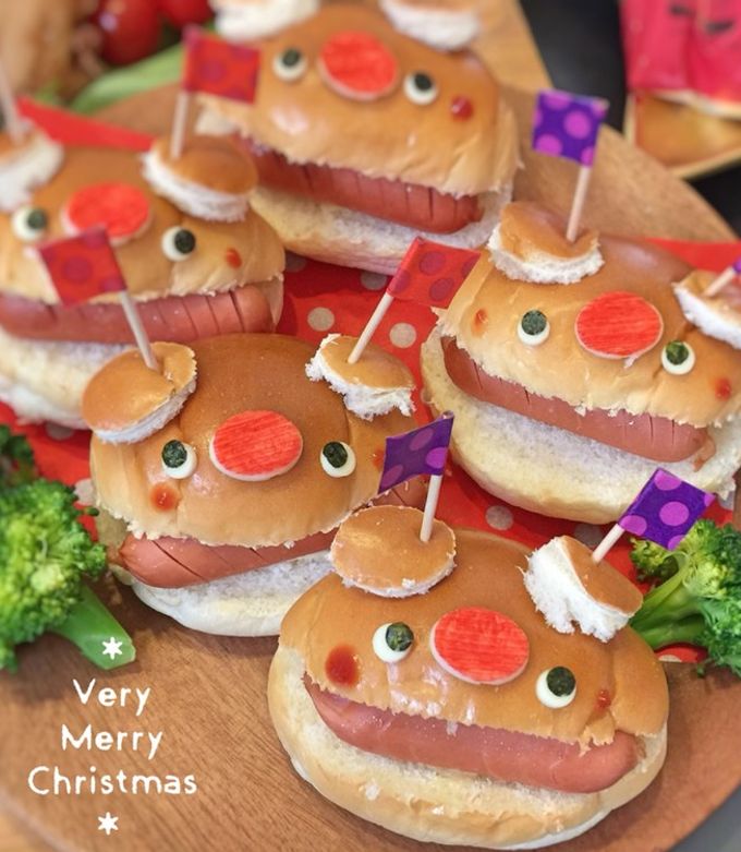 〈クリスマス〉食いしん坊サンタクロース　ホットドッグ クリスマス〉食いしん坊サンタクロース ホットドッグ