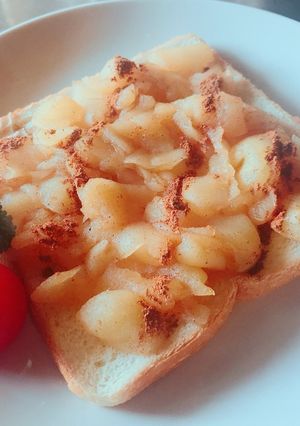 朝食に！りんごのコンポート トースト-レシピのメイン写真
