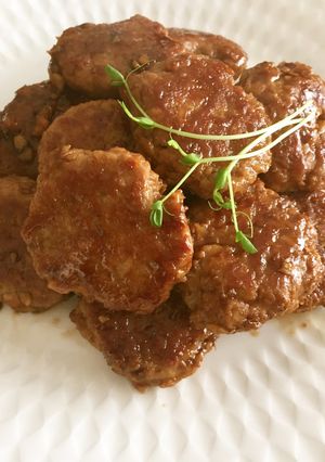 蓮根と豚ひき肉の甘酢ミニハンバーグ ♪-レシピのメイン写真