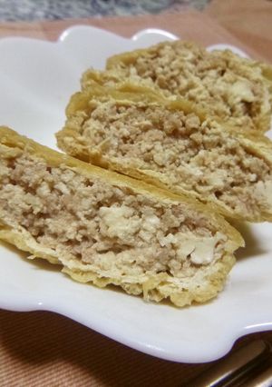 豆腐と挽肉ダネの油揚げ詰め煮-レシピのメイン写真