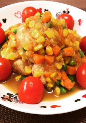 鶏ムネ肉のクリスマス風!(^^)!-レシピのメイン写真