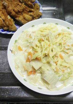 クリスマスに簡単白いスープパスタ☆-レシピのメイン写真