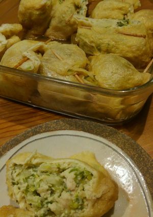 白菜の外葉と鶏肉のふっくら☆お揚げ詰め-レシピのメイン写真