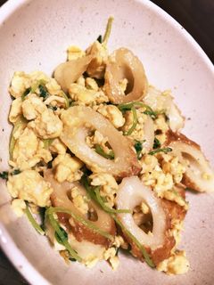 豆苗さんとたまもさんの麺つゆバター炒め♡-レシピのメイン写真