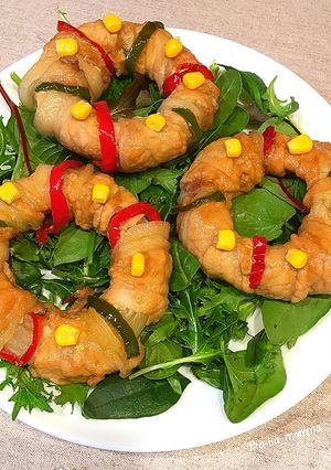 リース風豚deリング焼き-レシピのメイン写真