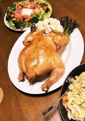 材料2つ 簡単丸鶏ローストチキン-レシピのメイン写真