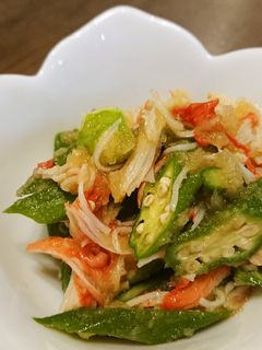 オクラとカニかまのみぞれ和え-レシピのメイン写真