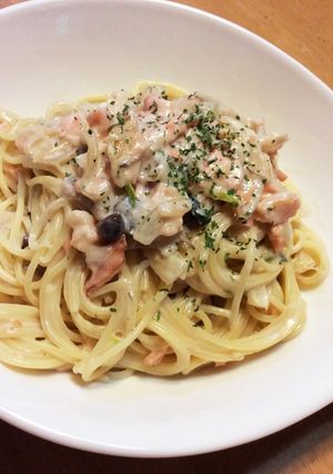 サーモンクリームパスタ-レシピのメイン写真