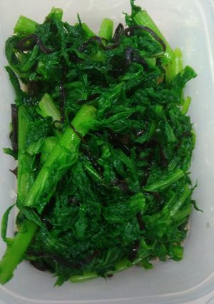 一分で作れるわさび菜の塩昆布和え-レシピのメイン写真