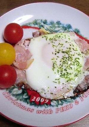 マイブーム、ベーコンエッグにパセリ末-レシピのメイン写真