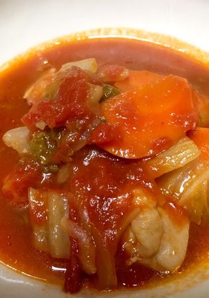 鶏肉のトマト煮込み 冬野菜添え-レシピのメイン写真