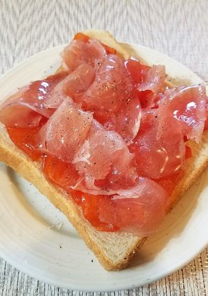 柿と生ハムとチーズのトースト-レシピのメイン写真